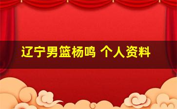 辽宁男篮杨鸣 个人资料